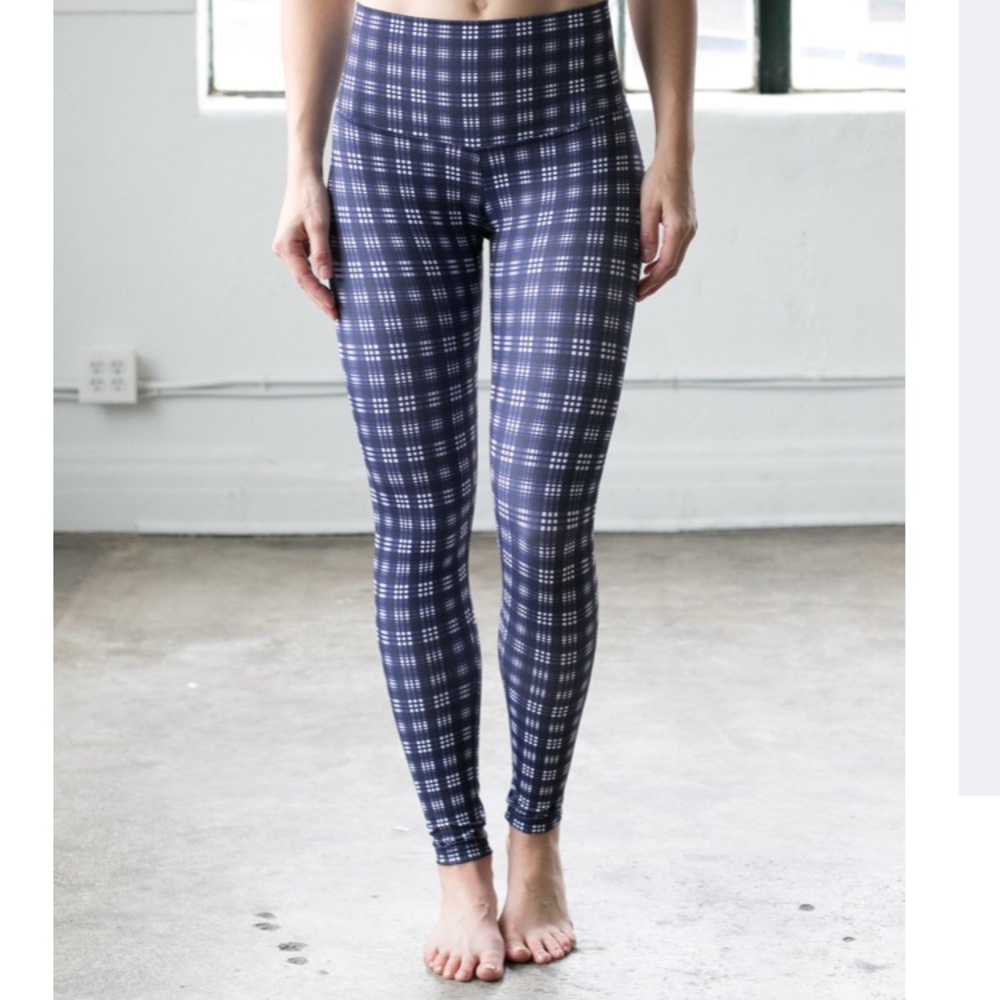 DYI Navy tartan signature tight